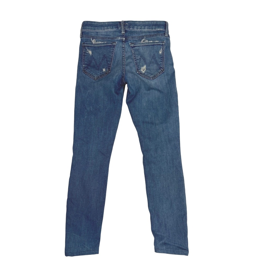 Mother The Looker Graffiti Girl Jeans Distressed Blue Denim Size 26 - Picture 2 of 14